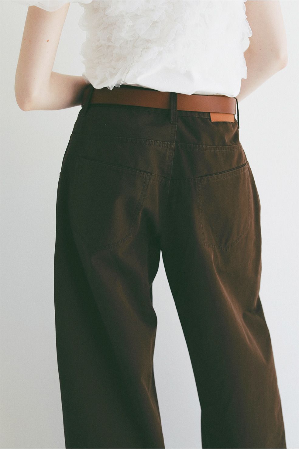 ローウエストバレルパンツ -  LOW WAIST BARREL PANTS (BROWN)