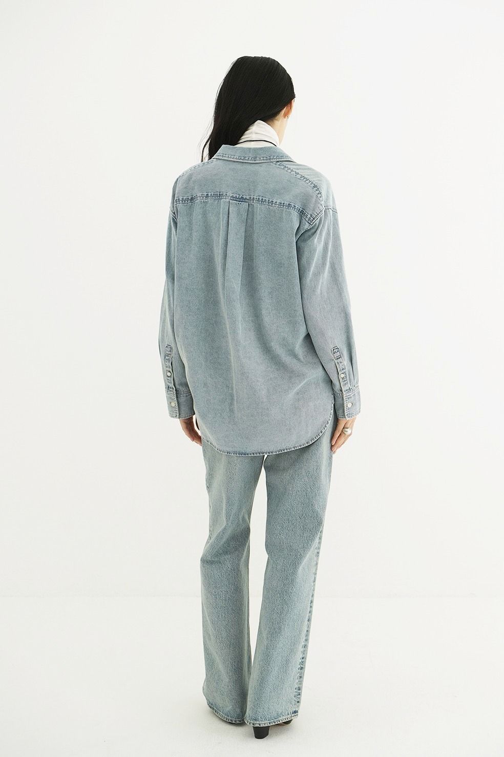 コンパクトデニムシャツ | COMPACT DENIM SHIRTS (ICE BLUE)