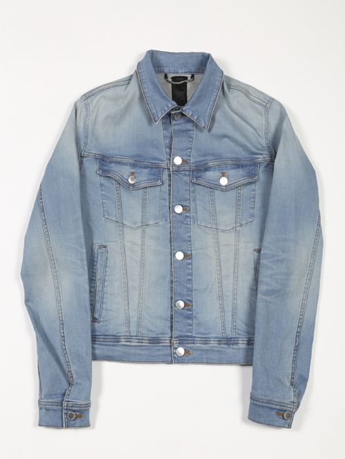 スーパーハイパワーデニム ビンテージアイスブリーチデニムジャケット - Vintage Blue Denim Jacket - SAXE