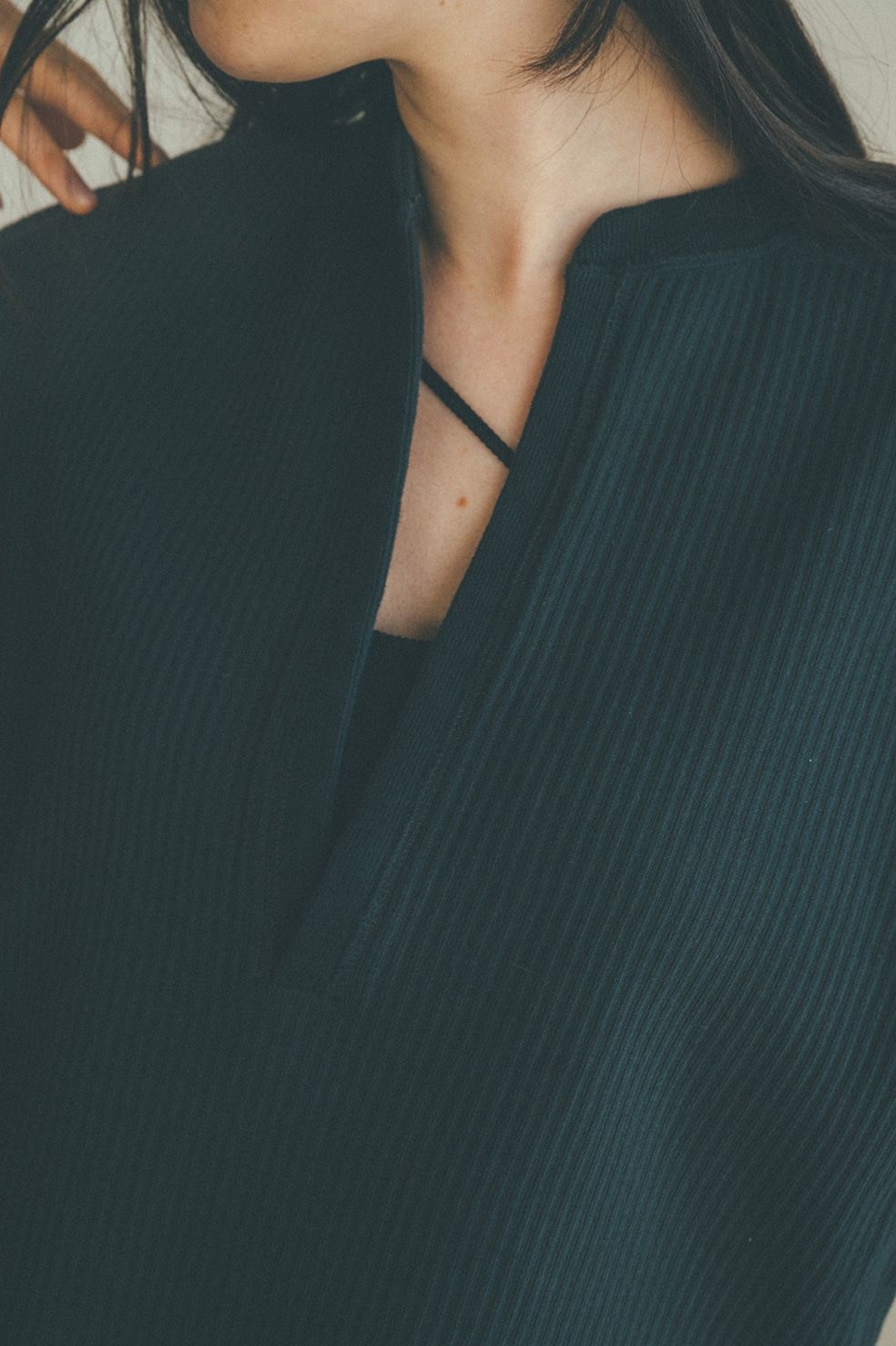 ノースリーブトップス -  HEAVY RIB N/S TOPS - DARK GRAY