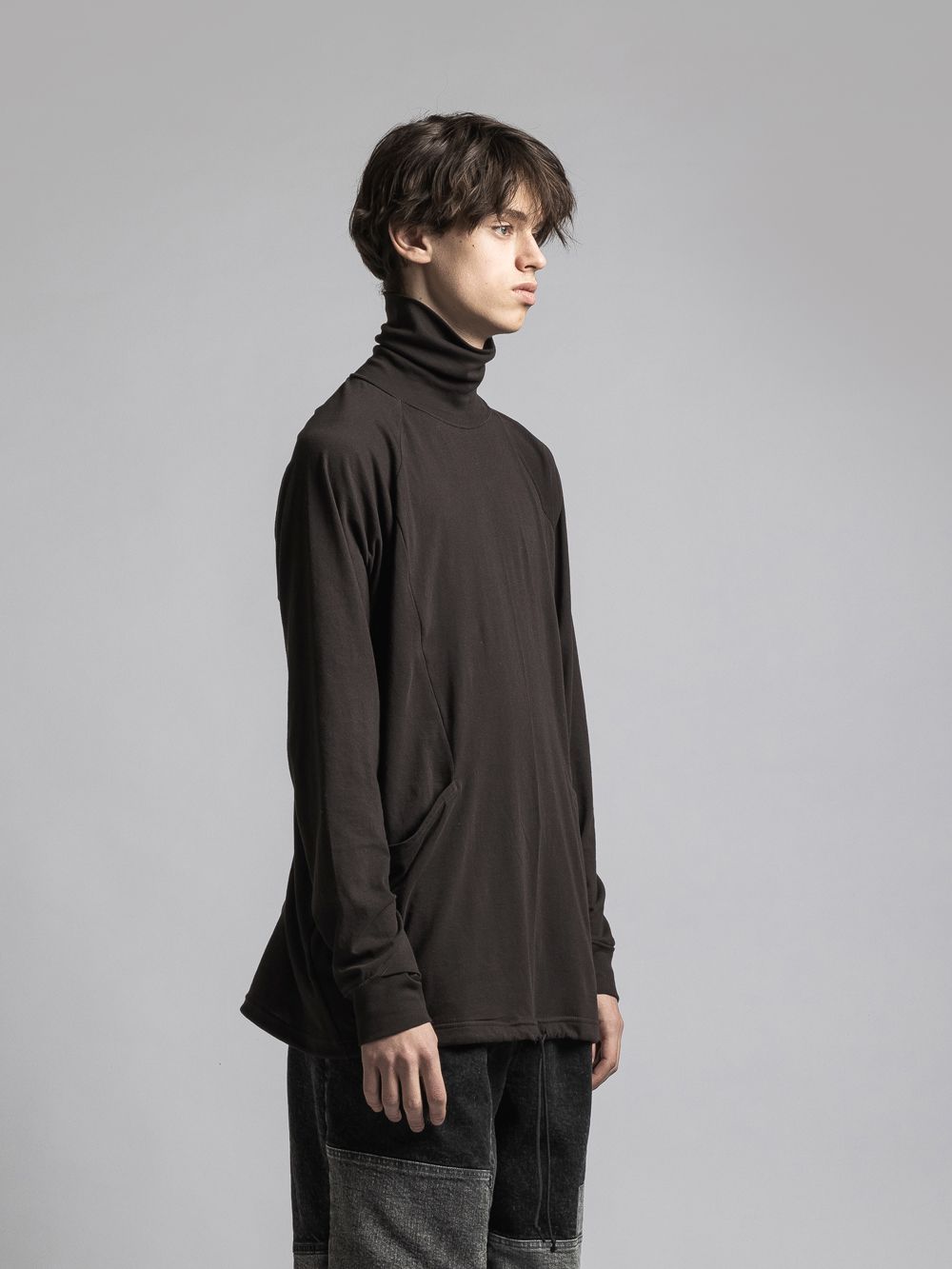 タートルネックカッソー - 40/- soft jersey Turtle necked T DARK BROWN