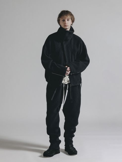 ウールパイル ハイネックジャケット (A-BLACK)