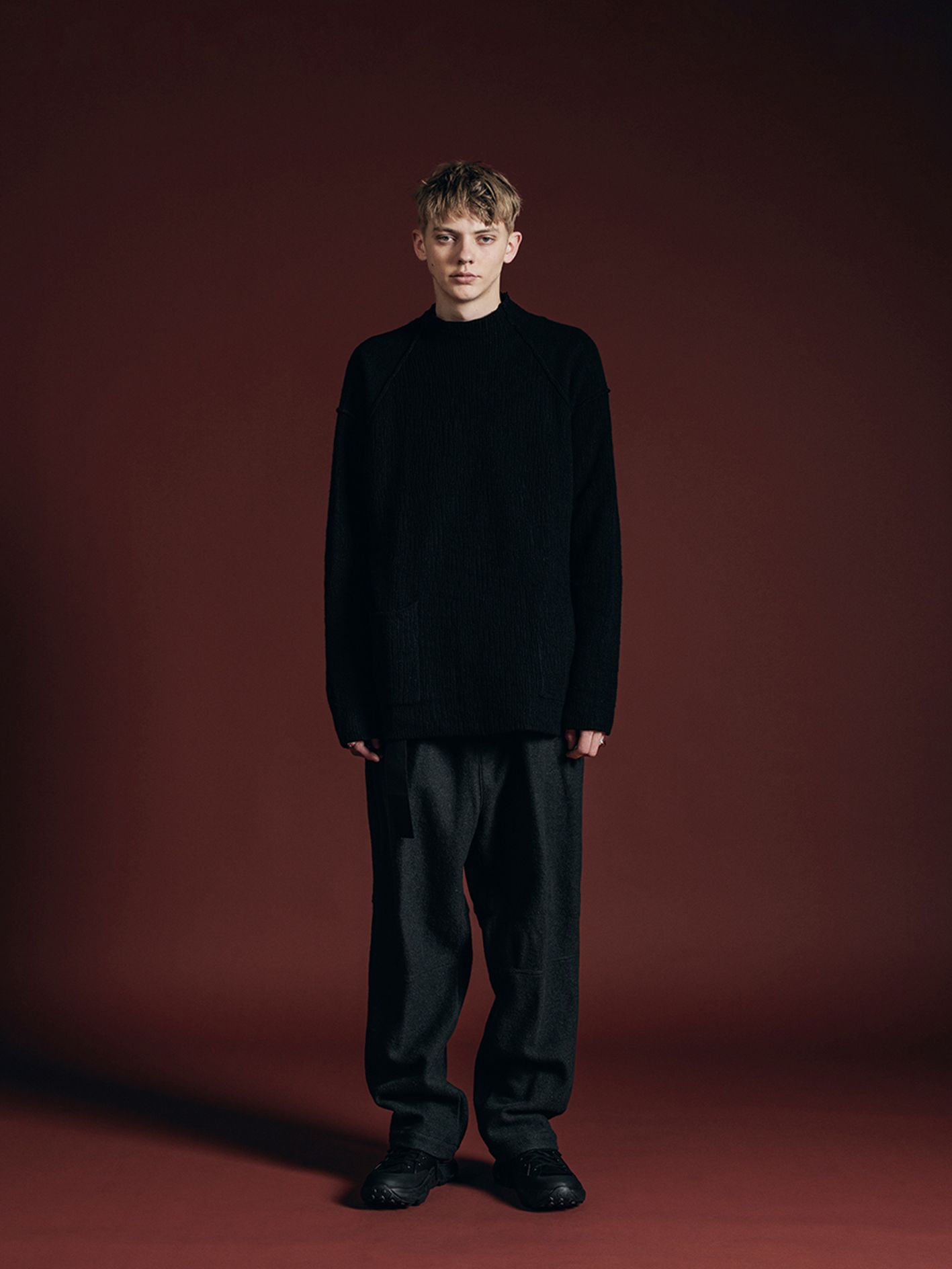 コットン カシミヤ スウェット cotton/cashmere sweater - VI-3655-07 - A-BLACK