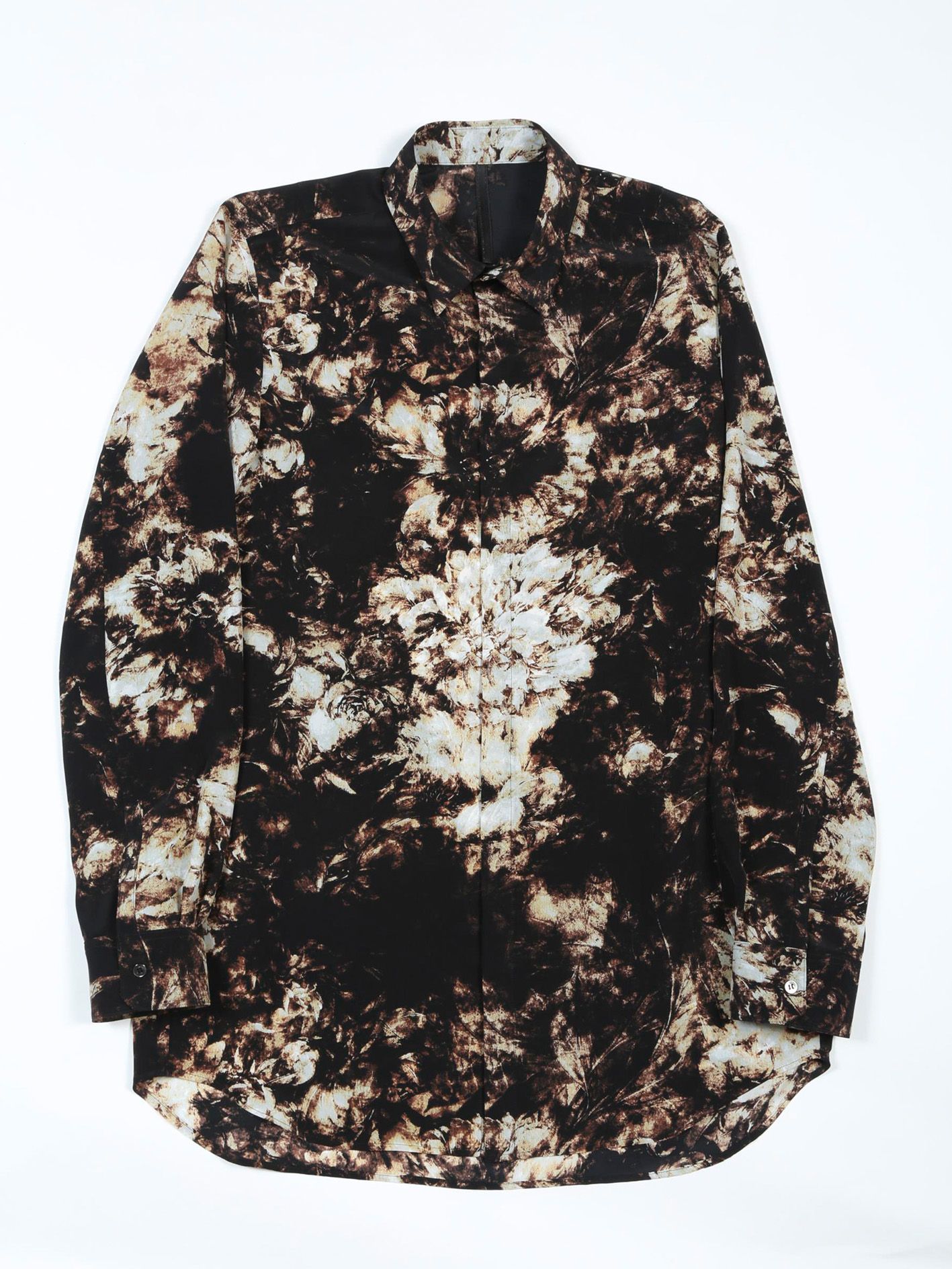 フラワープリントシャツ - Flower Print Shirt - BLACK×CREAM