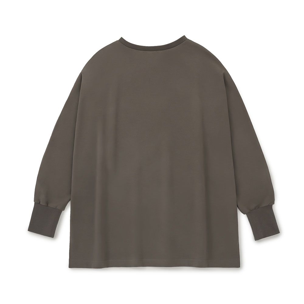 ロングスリーブ刺繍カットソー - LONG SLEEVE EMBROIDERY TEE - Deep Khaki
