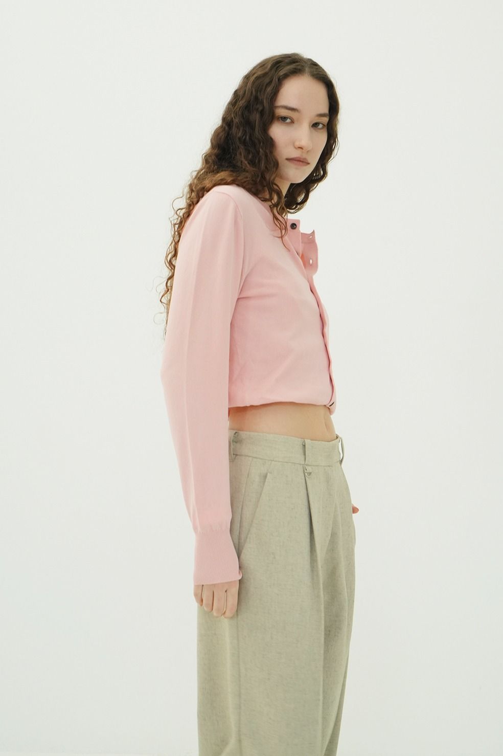 レイヤーニットカーディガン - W LAYERED KNIT CARDIGAN (PINK)