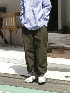 ナイロン トラック パンツ - NYLON TRACK PANTS - OLIVE