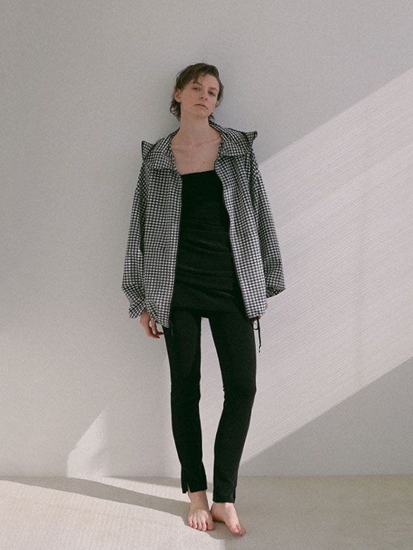 サッカーストレッチフードブルゾン (CHECK)