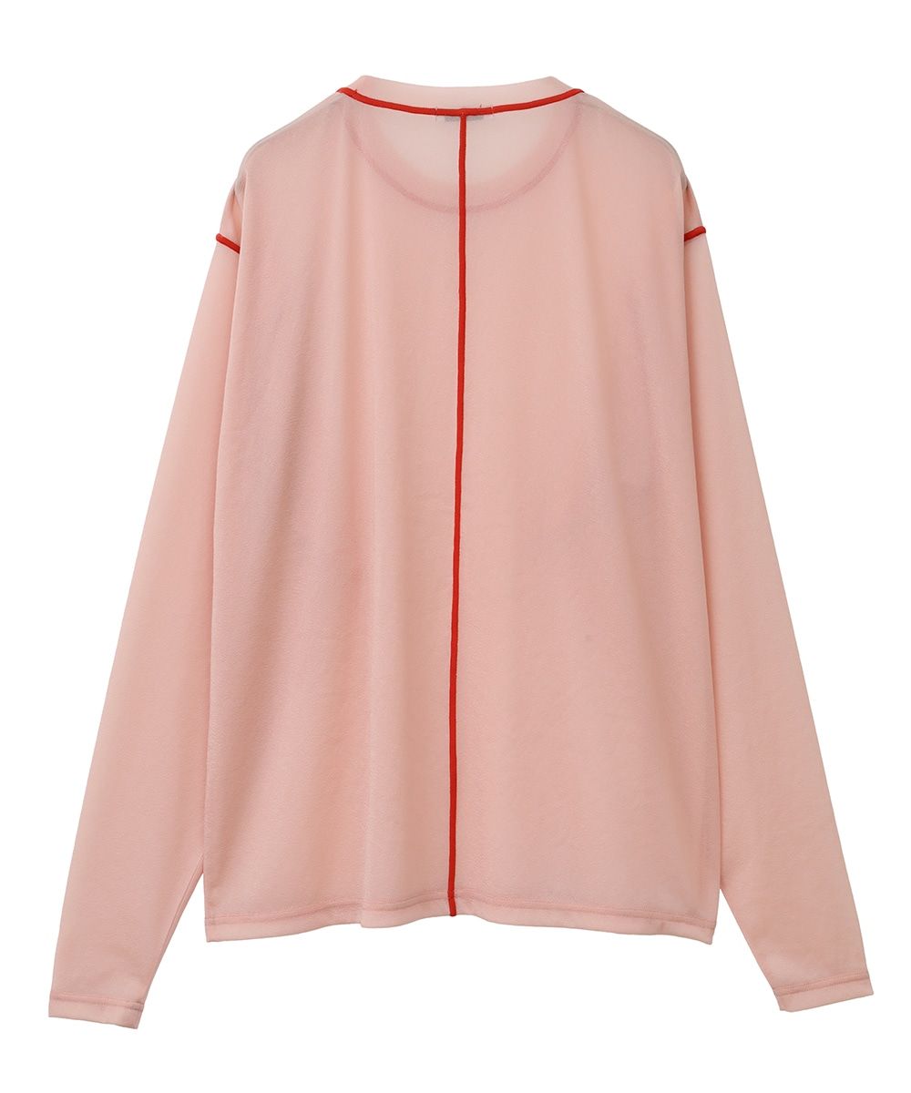 ロングスリーブカットソー - LINE SHEER L/S - PINK