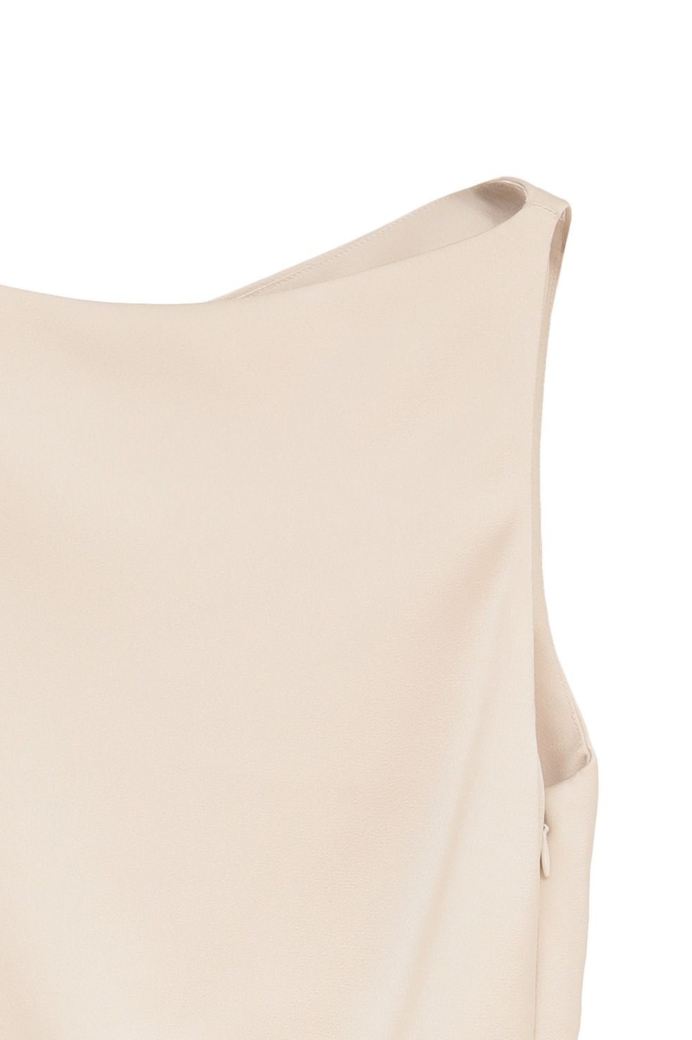 サテンドレープトップス - SATIN DRAPE TOPS (BEIGE)