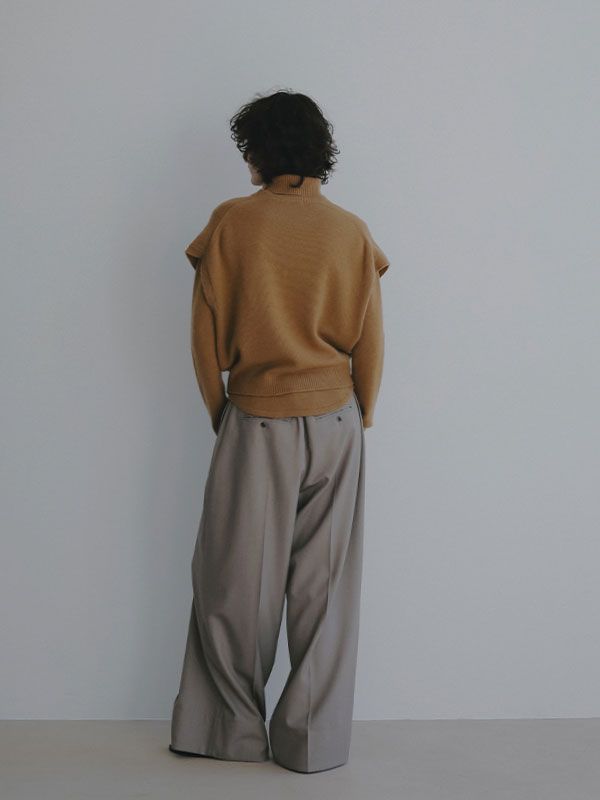 ウールカシミヤスリーブレスニットプルオーバー (CAMEL)