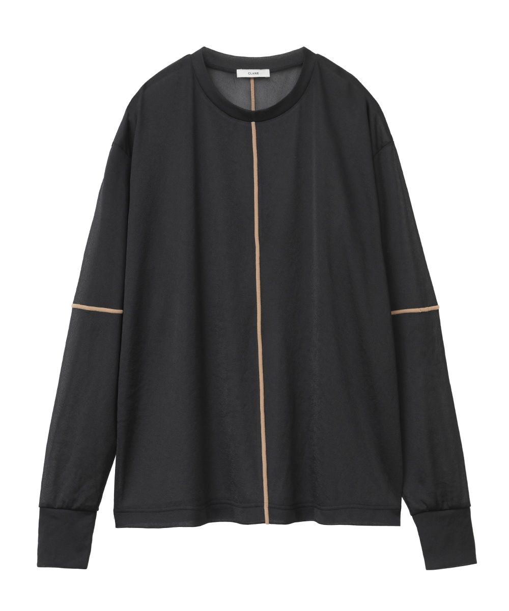CLANE - ソリッドロングスリーブトップス - SOLID SLEEVE SHEER L/S 