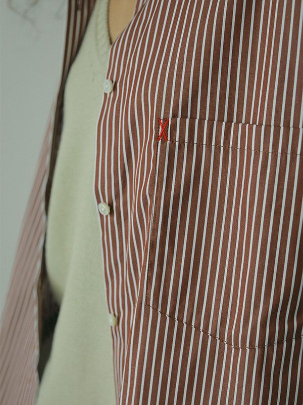 オーバーサイズボックスシャツ - BROWN