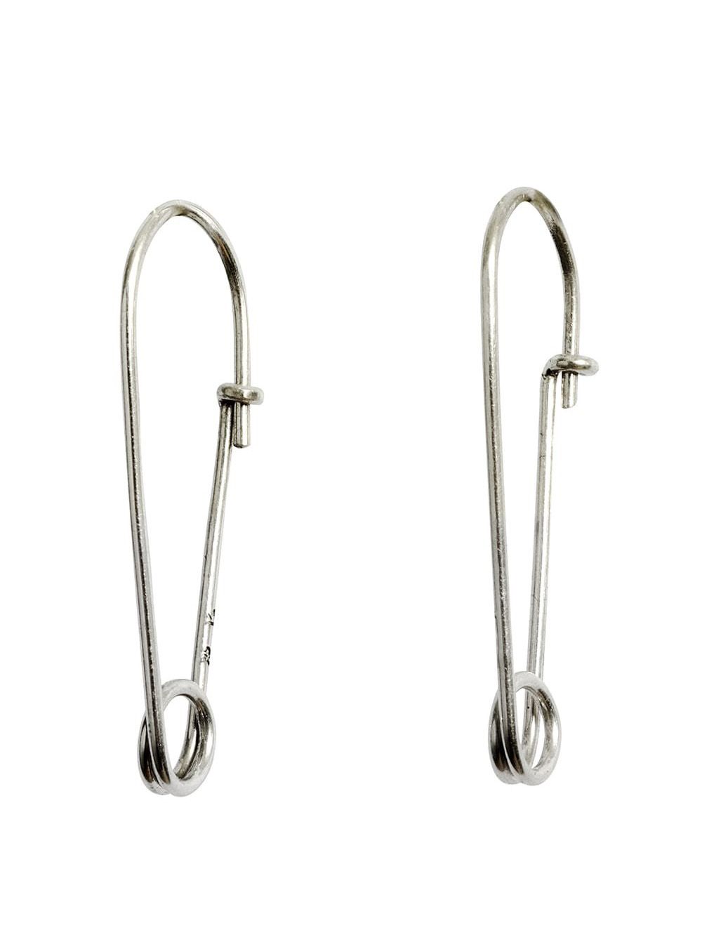 【両耳用】 イヤリング セーフティ ピン ファイン ピアス  - earrings safety pin fine - M4519