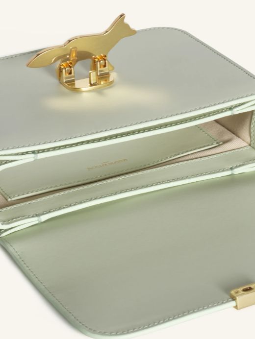 EDIE バッグ - スムースレザー2WAYショルダーバッグ / Leather bag aloe green