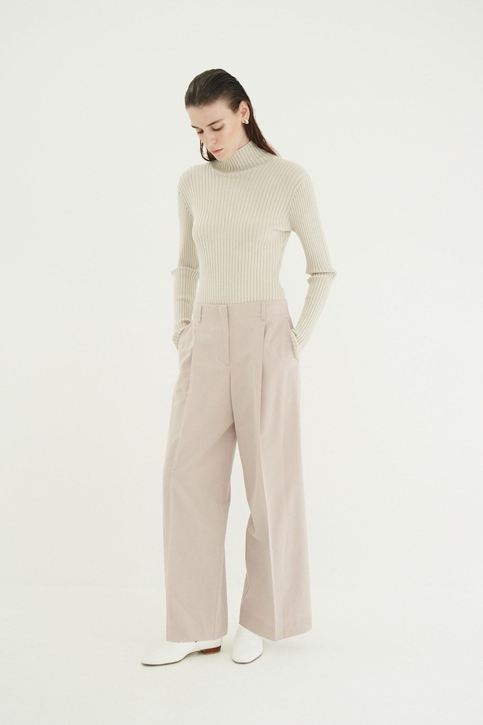 ローウエストタックルーズスラックス -  LOW WAIST TUCKED LOOSE SLACKS(PURPLE)