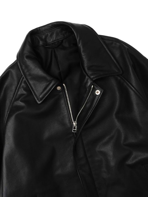 レザードリズラーブルゾン -  LEATHER DRIZZLER JACKET - BLACK