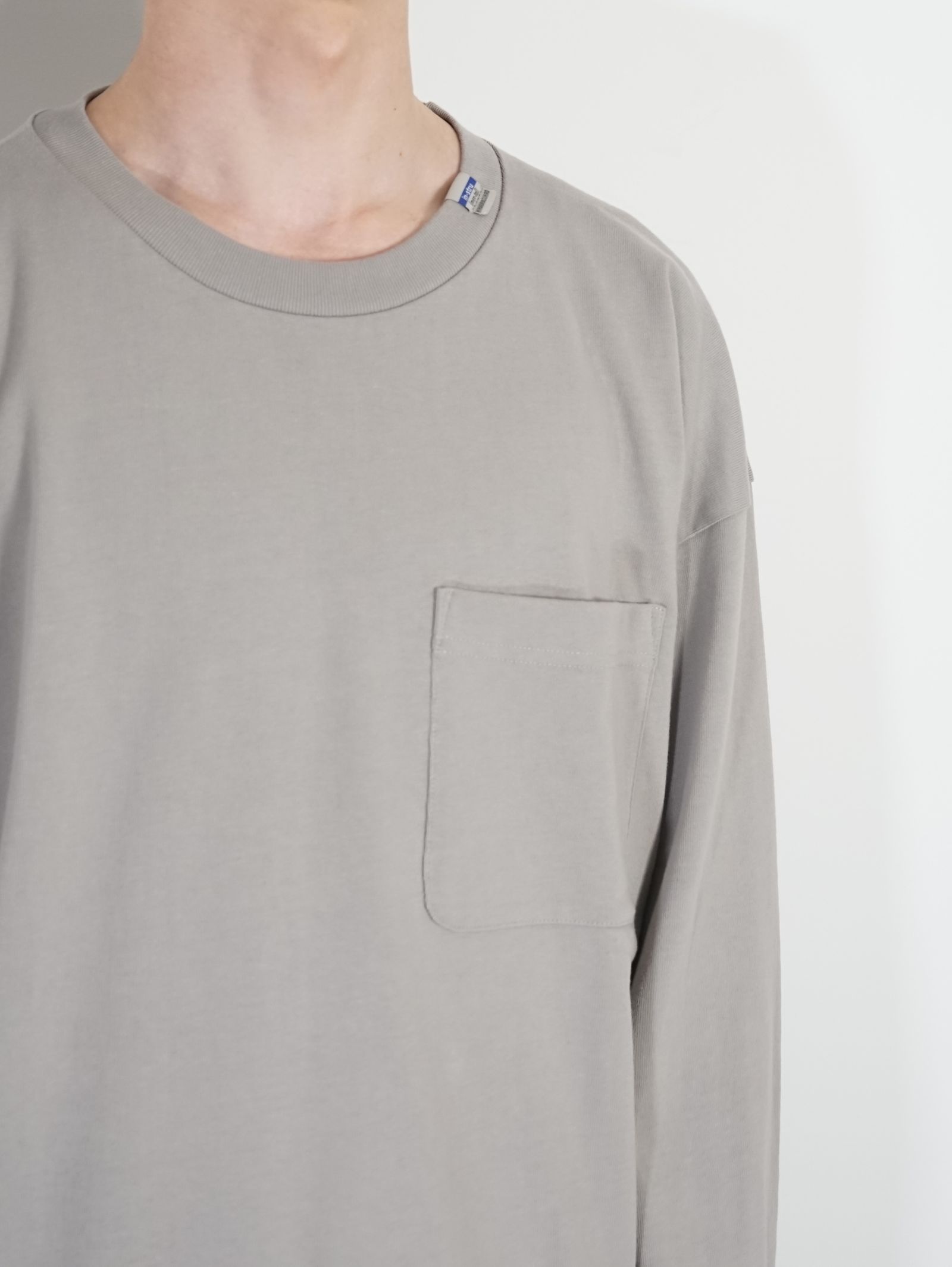 ポケットロングスリーブカットソー - POKET LS TEE - LT.GREY