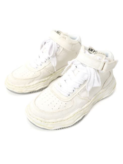 "WAYNE" OG Sole Washed Canvas High-top Sneaker - WHITE- 08FW708