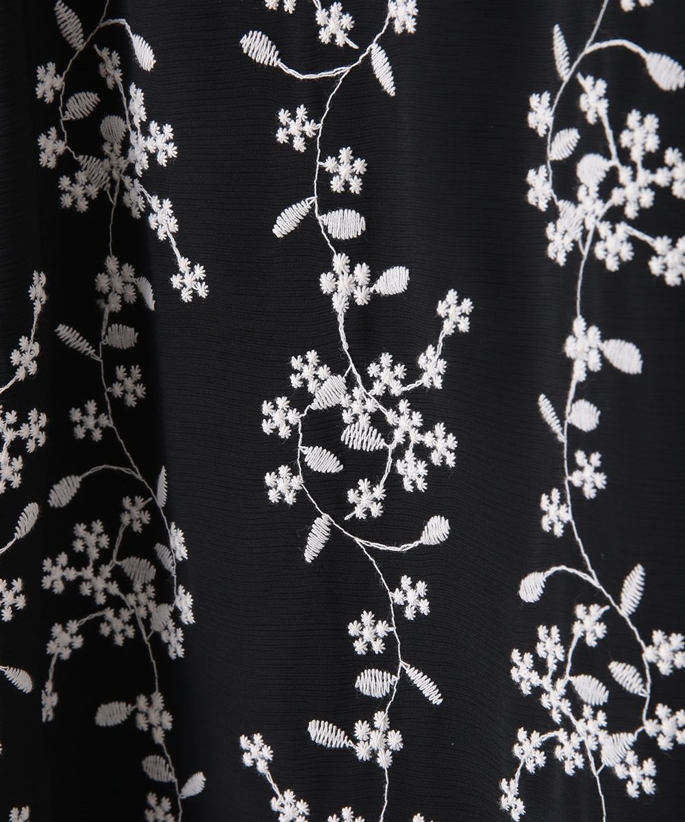 CLANE - ストライプフラワー刺繍スカート - STRIPE FLOWER