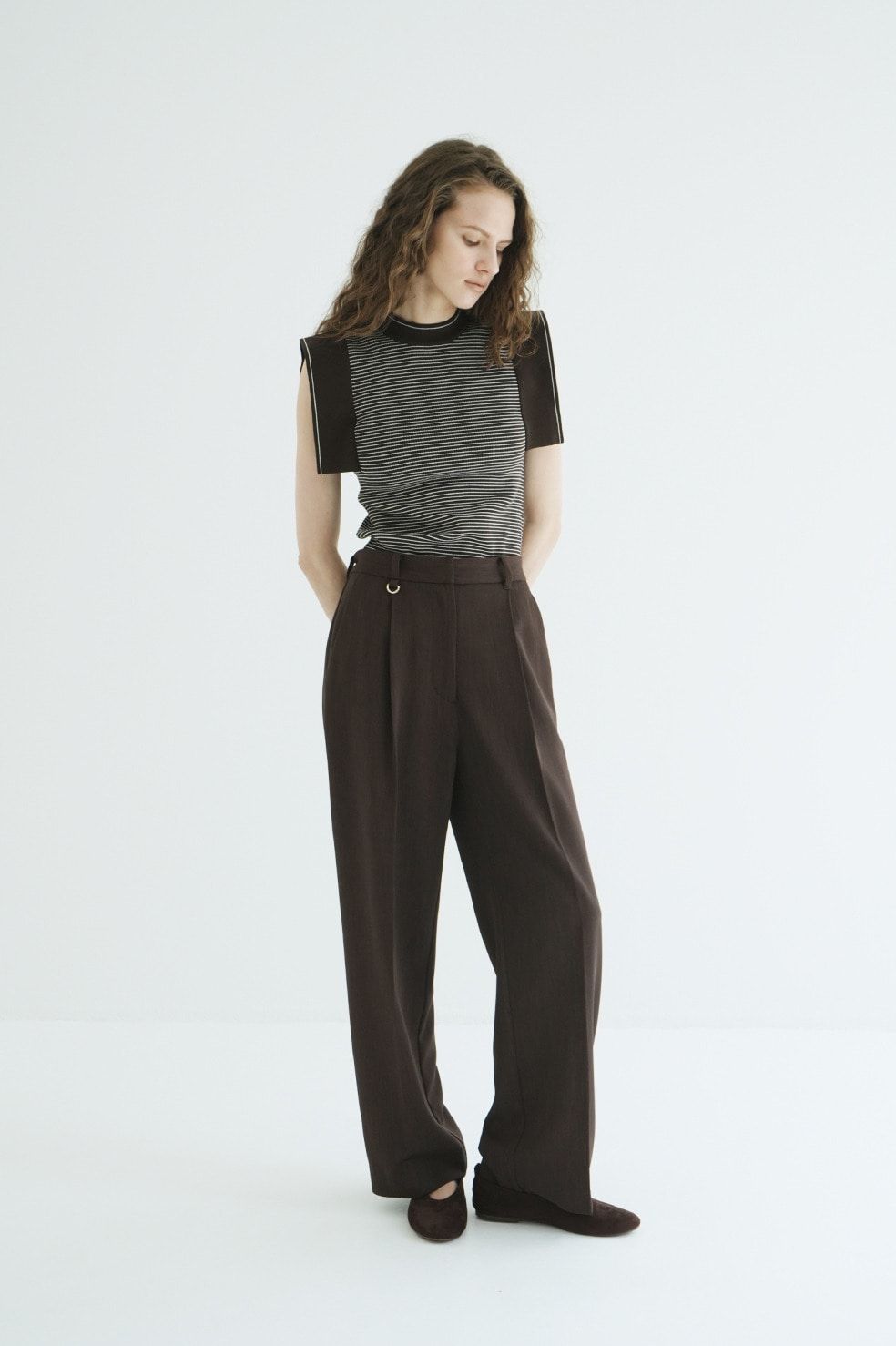 【27AW】 スクエアスリーブニットトップス - SQUARE SLEEVE KNIT TOPS (BORDER)