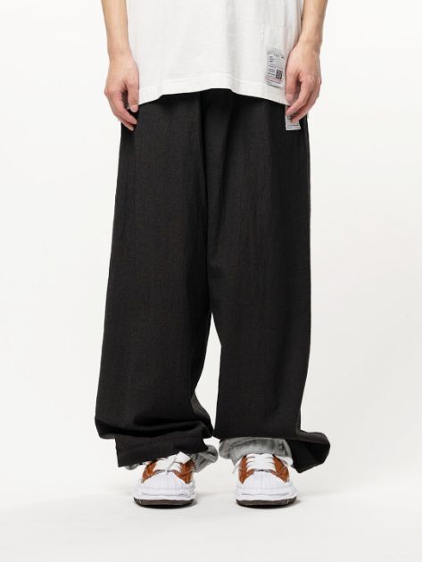 スウェット レイヤード ウール パンツ - Sweat Layered Wool Pants (DARK BROWN)