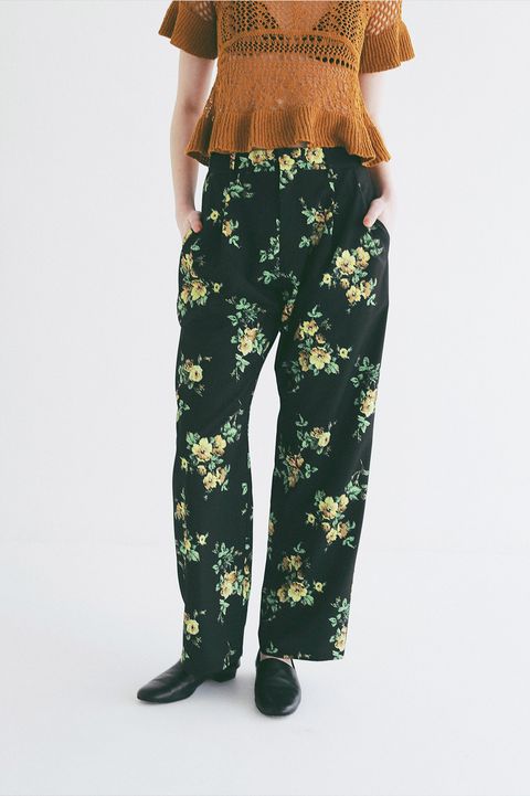 フラワータックパンツ - FLOWER TUCK PANTS (BLACK)