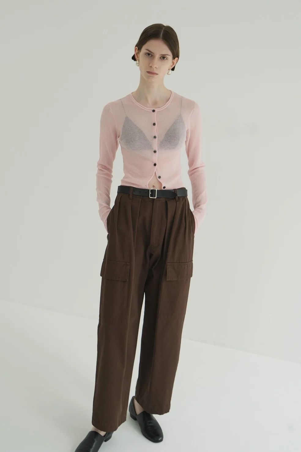 ワイドタックワークパンツ - WIDE TUCK WORK PANTS -  BROWN