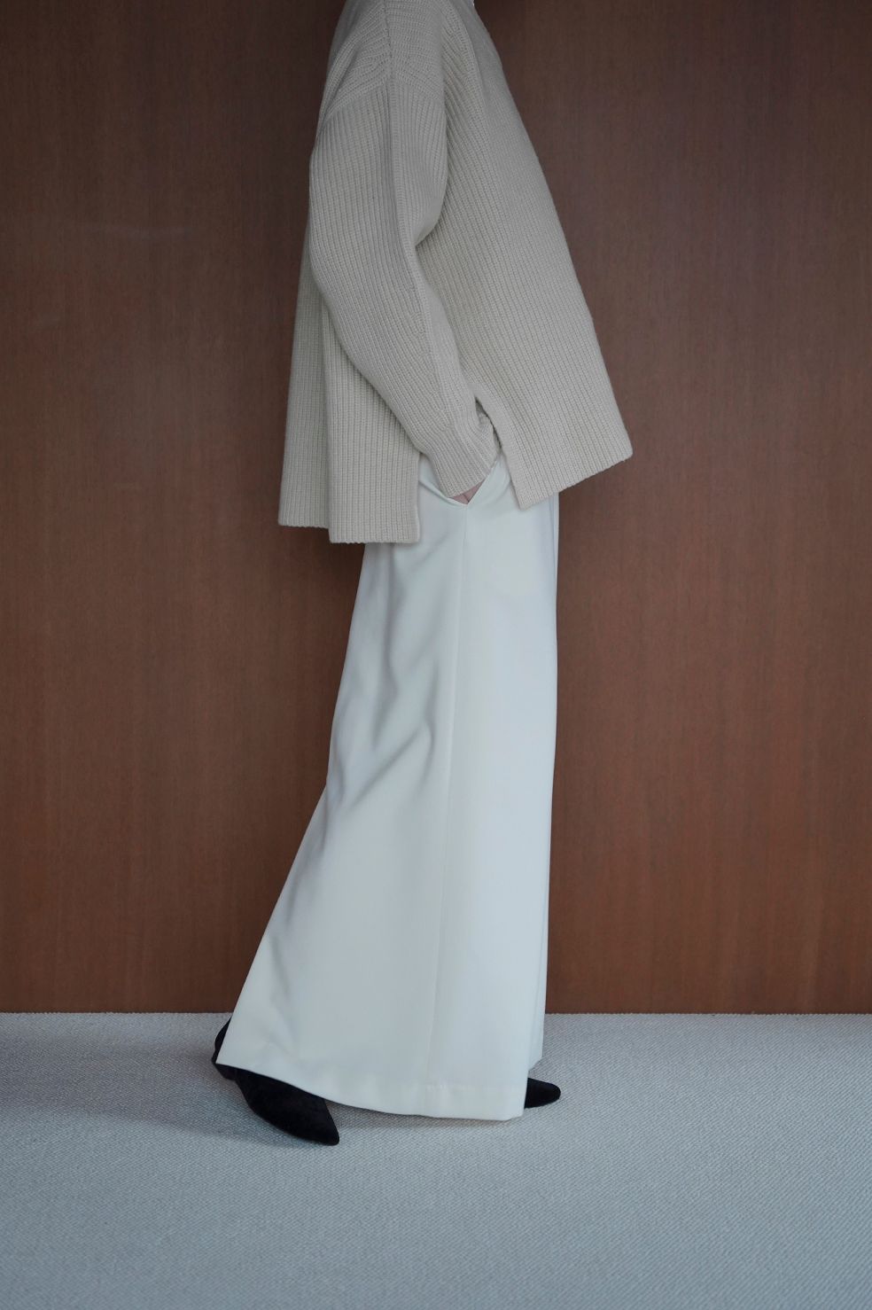 2WAY ADJUST LOW WAIST SKIRT - IVORY