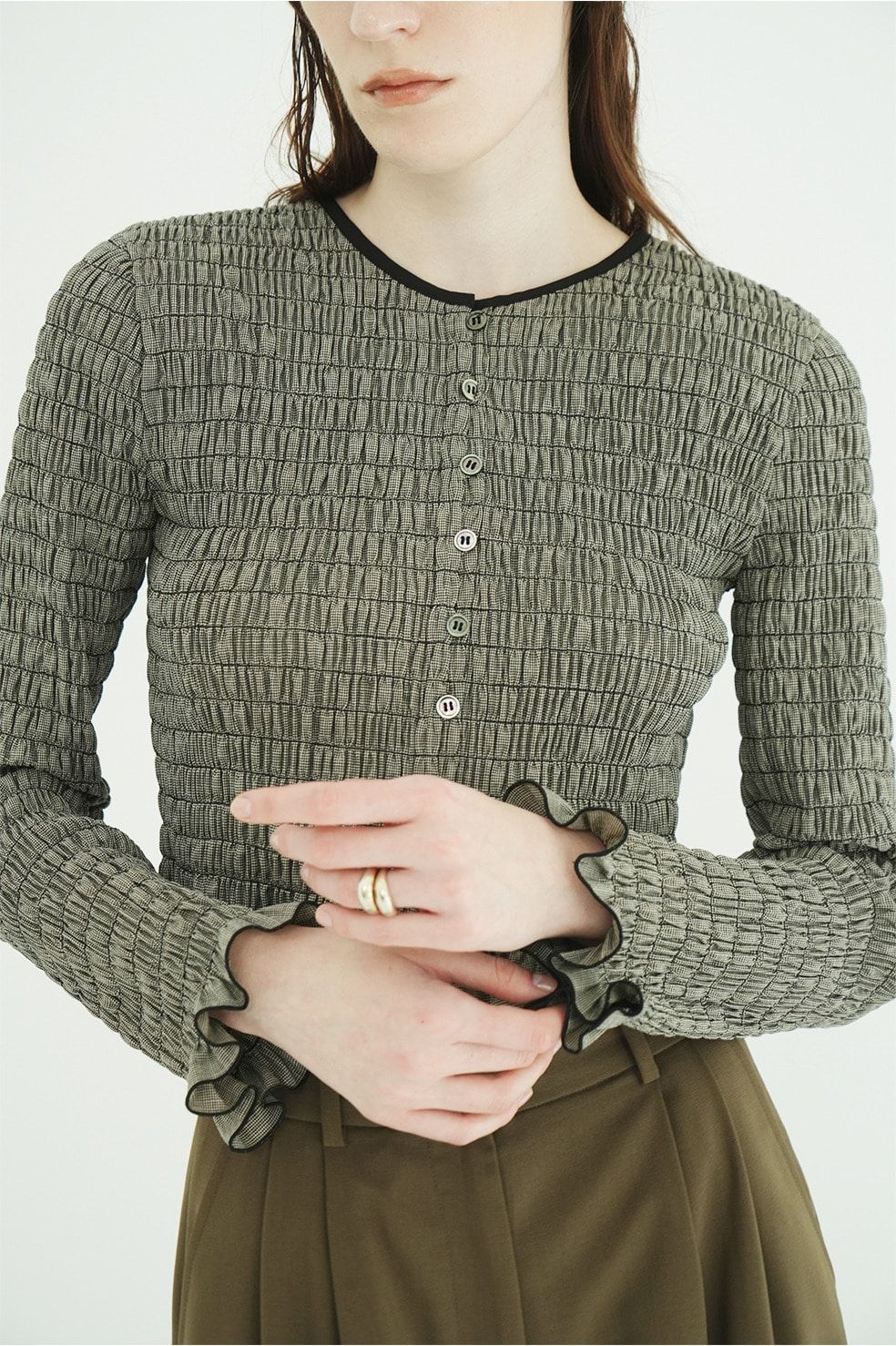 シャーリングブラウス -  SHIRRING BUTTON TOPS (MIX)