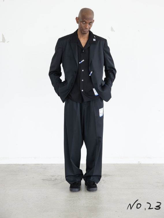 ウォッシャブルウールスラックス パンツ / WASHABELE WOOL PANTS (BLACK)