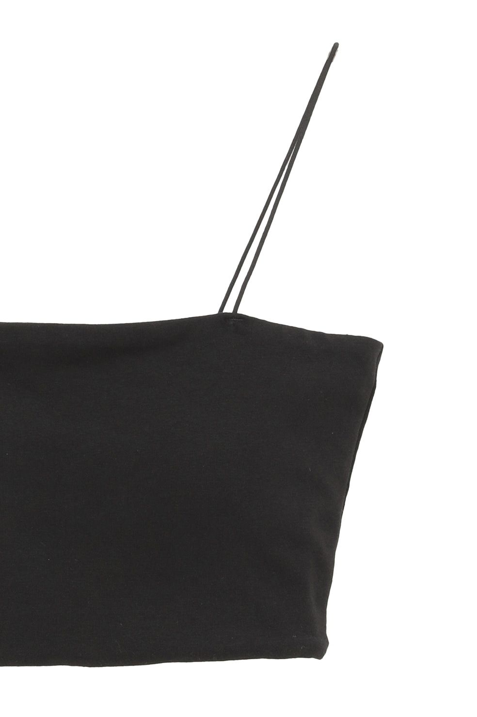バンドゥブラ - THIN CORD BANDEAU BRA TOPS (BLACK)
