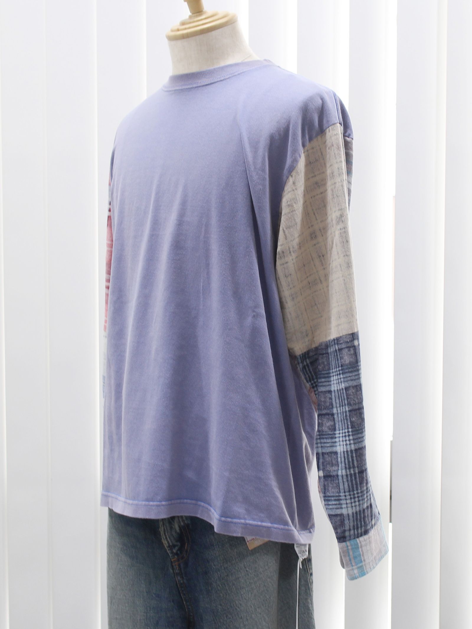 REWORK  FLANNEL SHIRT - 再構築フランネルシャツ - BLUE