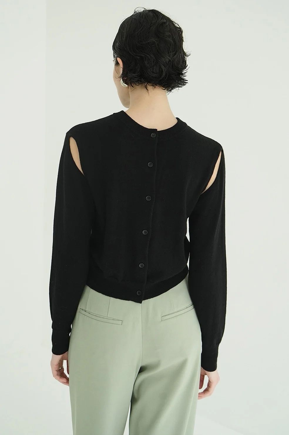 アレンジニットトップス - ARRANGE KNIT TOPS BLACK