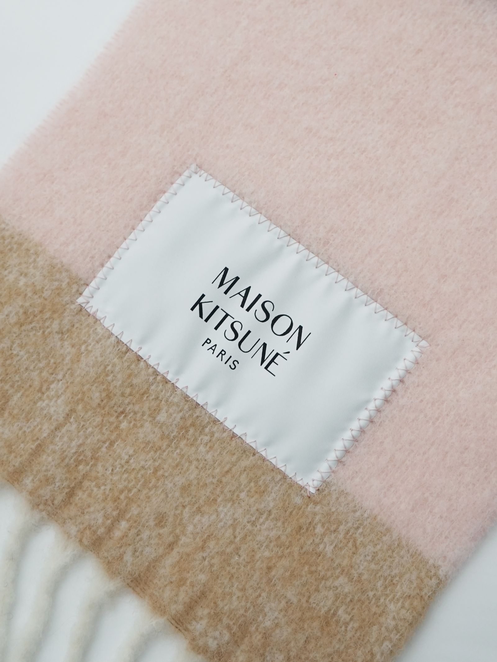 MAISON KITSUNÉ - アルパカ ストライプ マフラー - CHECK MAISON KITSUNÉ - アルパカ ストライプ マフラー - CHECK