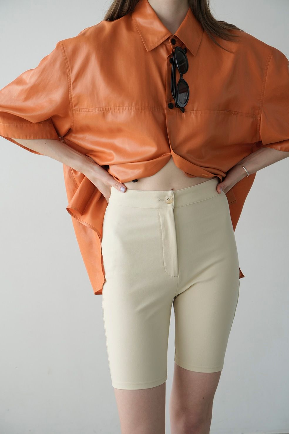 バイカーショーツ - RIB STRIPE BIKER SHORTS - IVORY