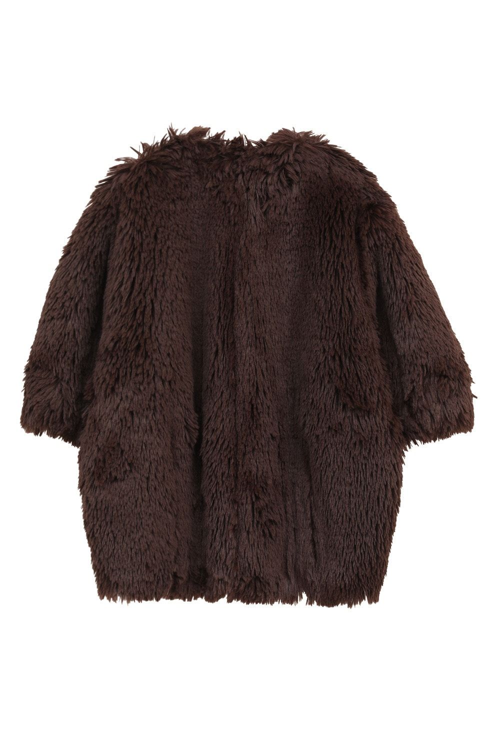 ハーフスリーブファージャケット -  HALF SLEEVE FAKE FUR JACKET (BROWN)