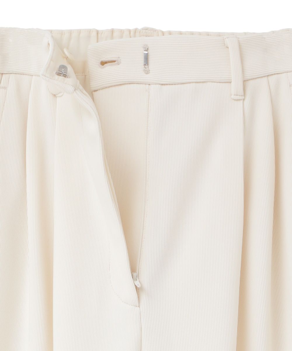 リブ ストライプ タックパンツ  - RIB STRIPE TUCK PANTS - WHITE
