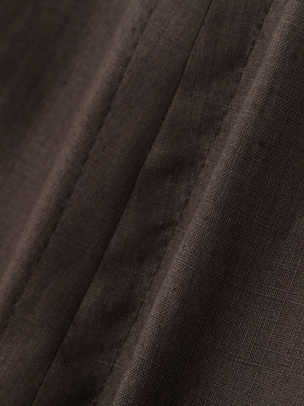 リネンカーブシルエットベスト - BROWN