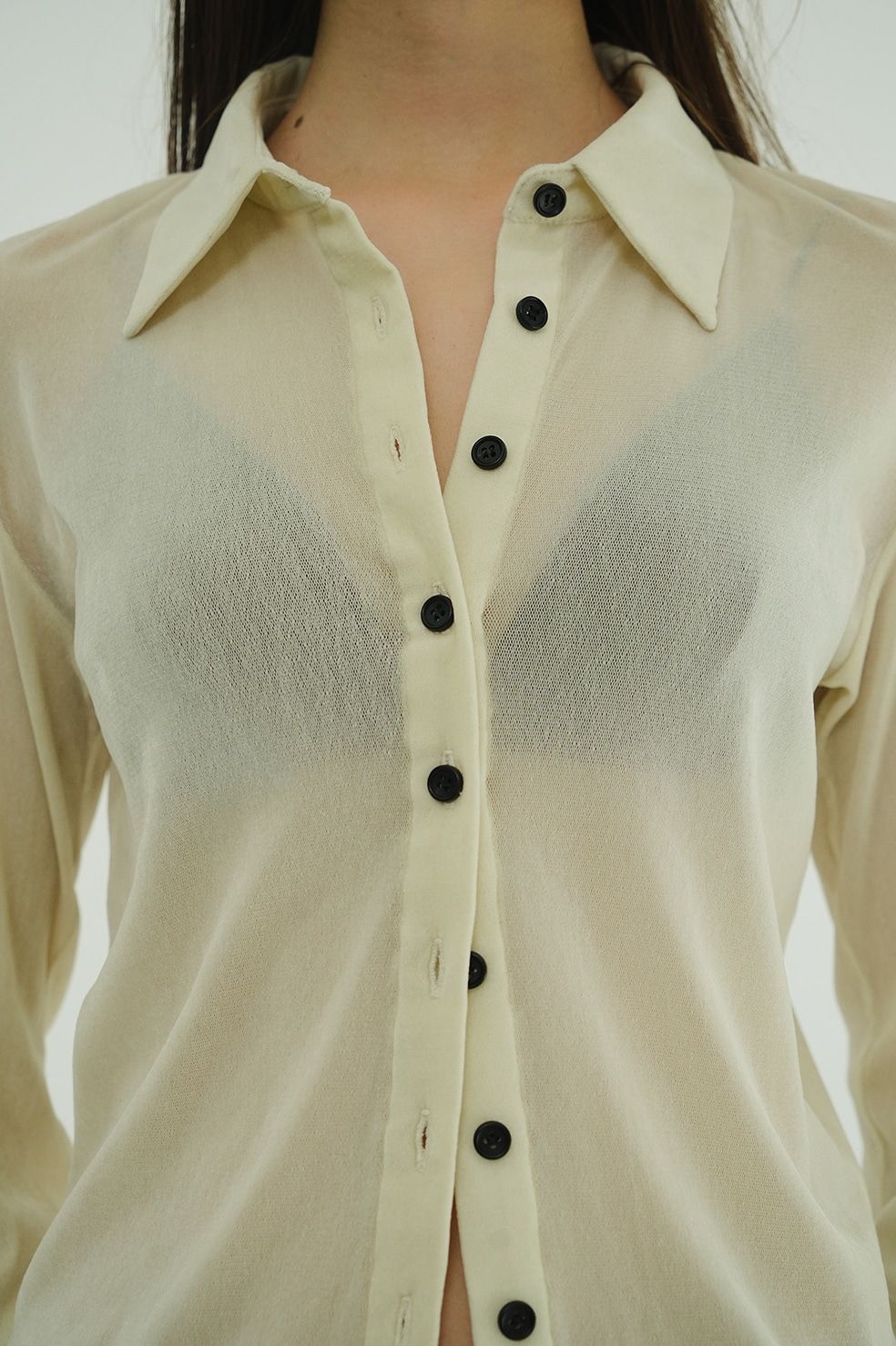 チュールフロッキーシャツ | TULLE FLOCKY SHIRTS (IVORY)