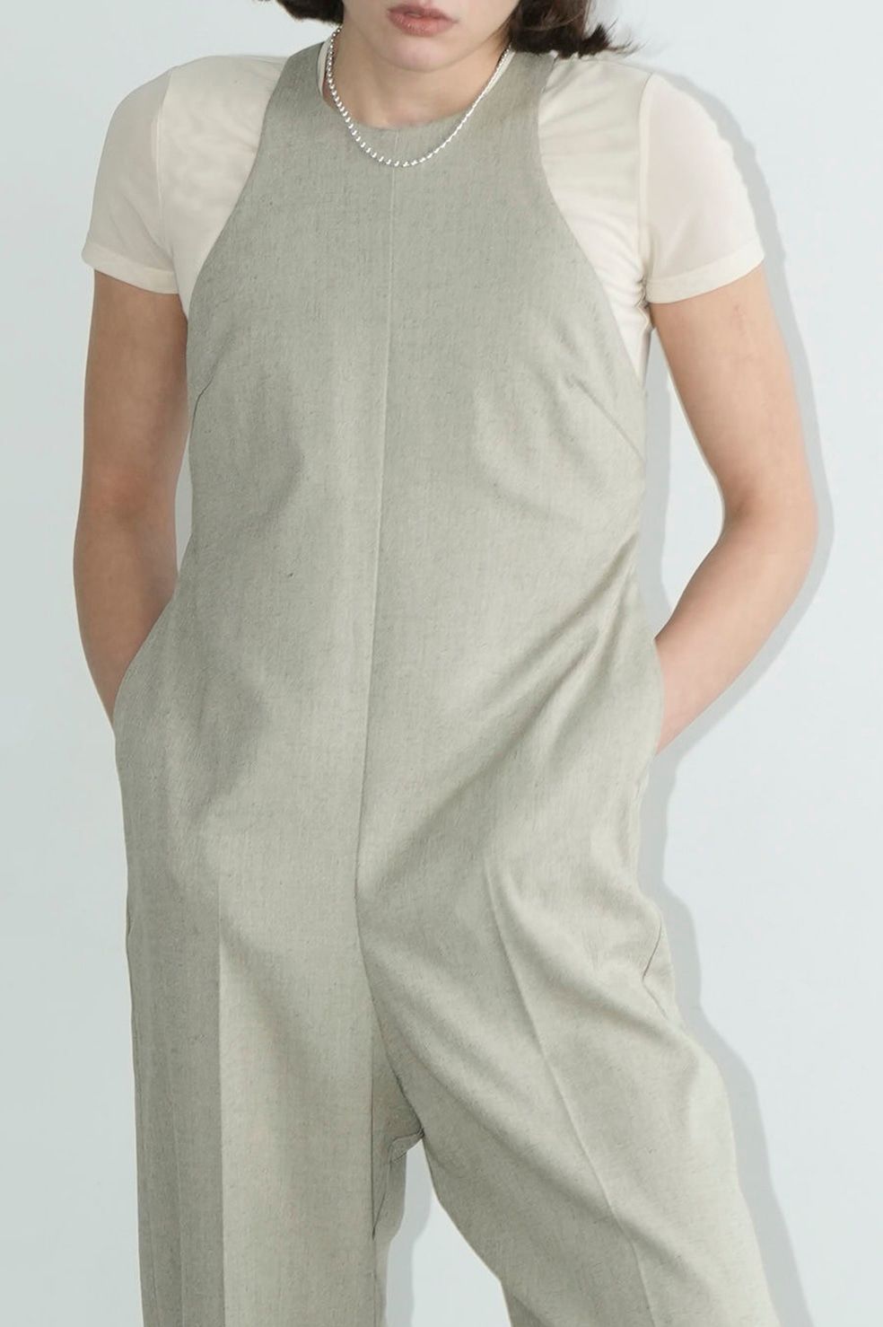 キャミワンピース -  CORSET WAIST CAMISOLE ONEPIECE - BEIGE
