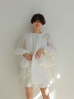 ボリュームスリーブシャツ - WHITE