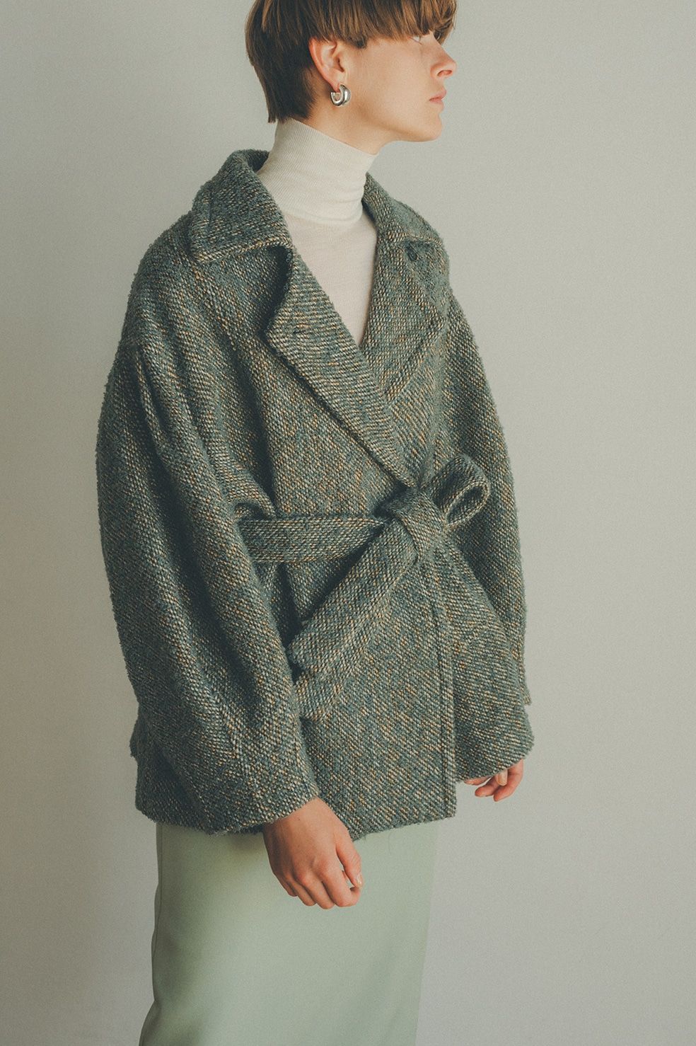 CLANE MIX LOOP TWEED BOX COAT サイズ1