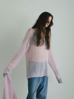スーパーキッドモヘヤニットプルオーバー - PINK