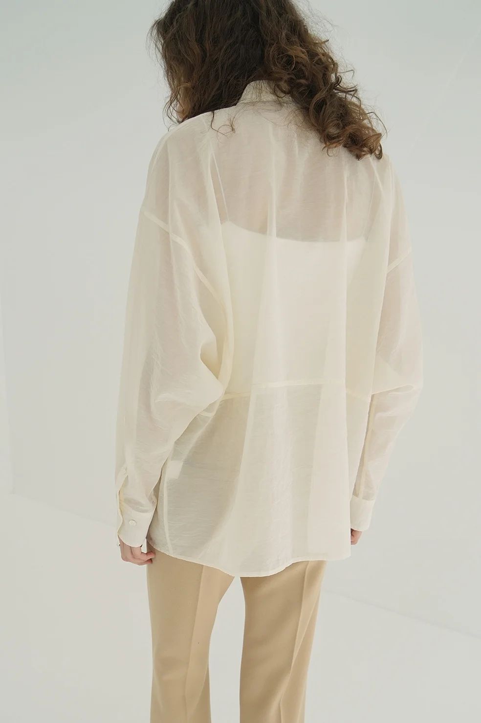 シアードルマンシャツ -  SHEER DOLMAN SHIRTS (IVORY)