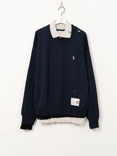 トリプルレイヤードニットプルオーバー - TRIPLE LAYRED KT PO (NAVY)