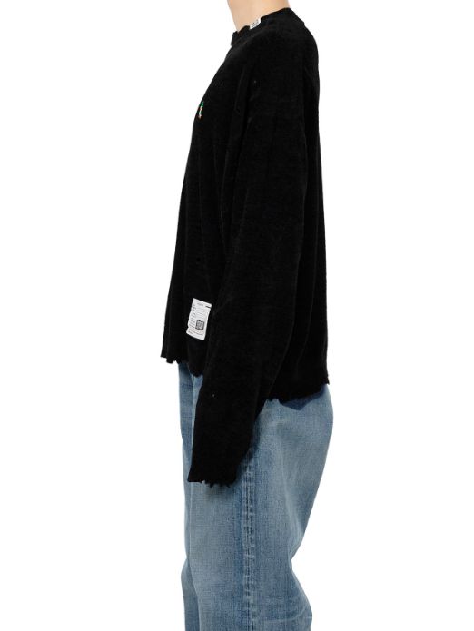 ディストレスド ニットセーター - Distressed Knit Sweater (BLACK)