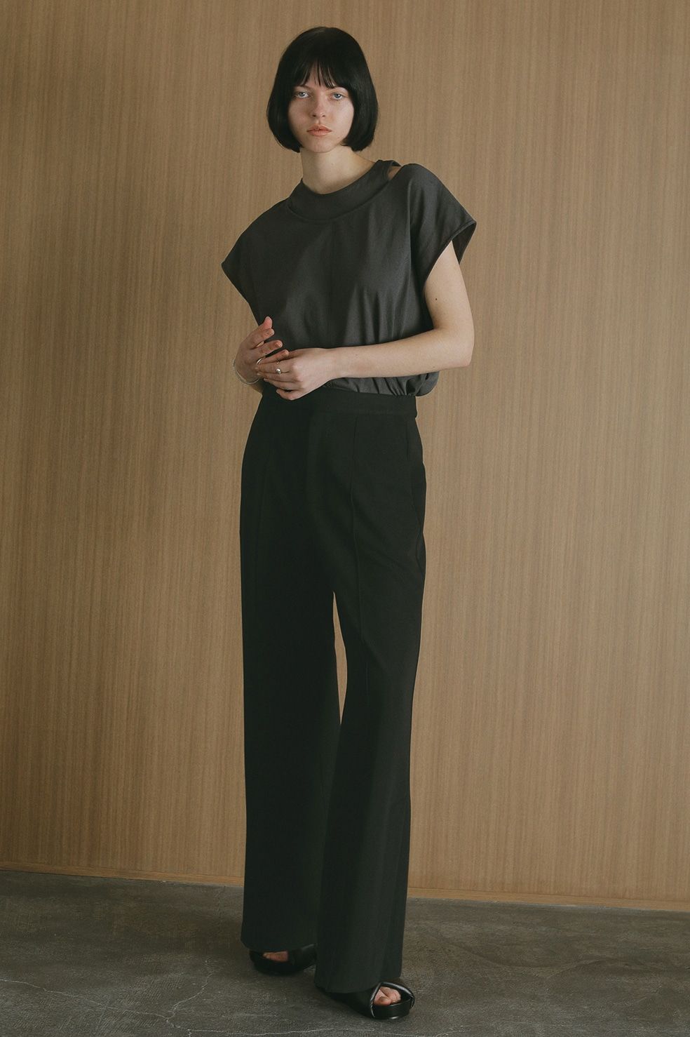 サイドベンツパンツ - SIDE VENTS PANTS BLACK