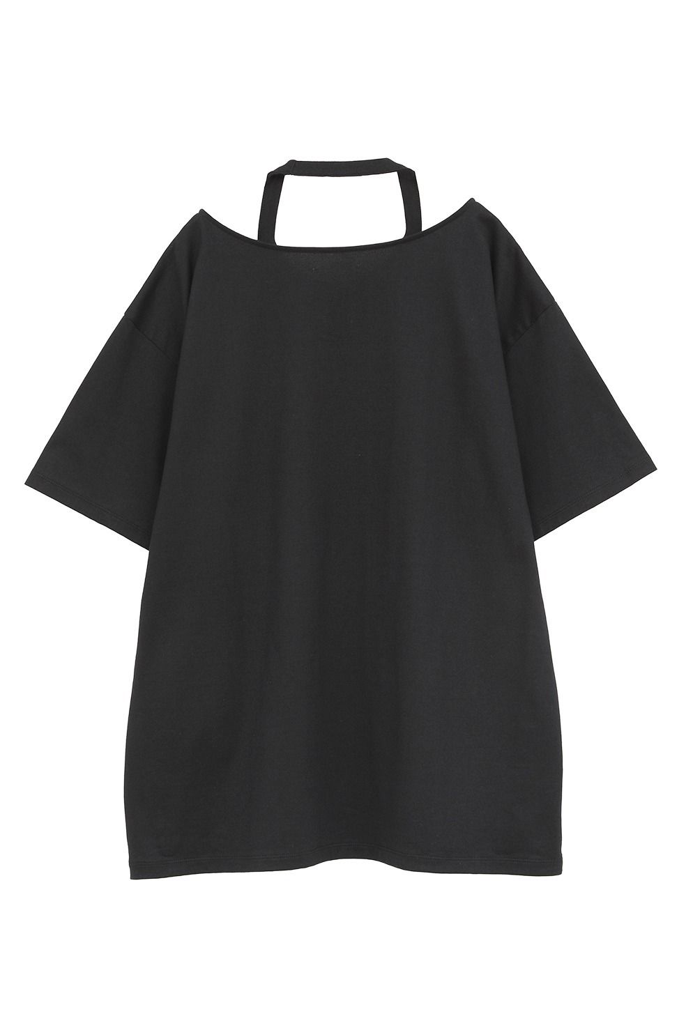 ダブルフェイストップス - W FACE NOTCHED RIB OVER TOPS (BLACK)