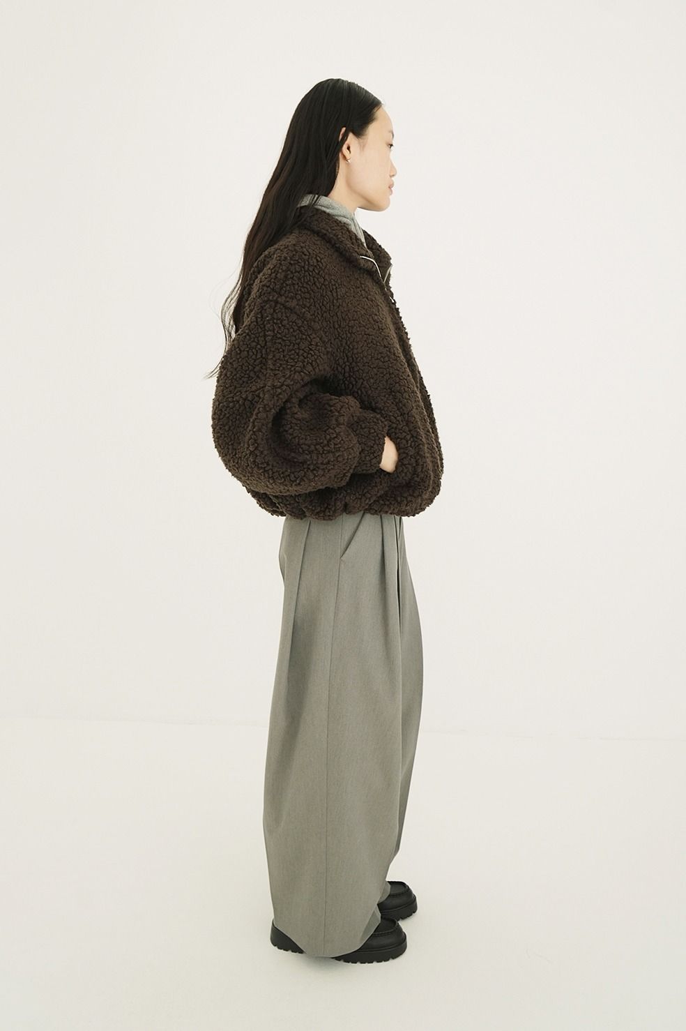 バルーン ボア ブルゾン  -BALLOON BOA BLOUSON （BROWN）